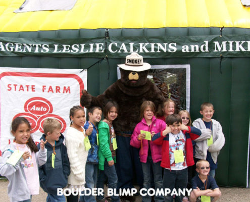 Smokey the Bear Visits Infaltable Fire Education House