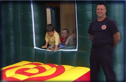 Inflatable Fire Education House Landing Pad Fun