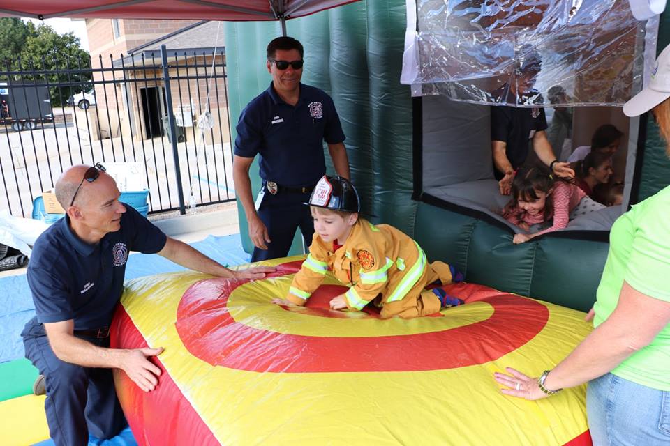 Fire Fighter in Training on Landing Pad