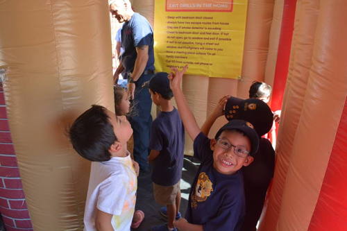 Inflatable Fire Education House Inside View Boulder Blimp