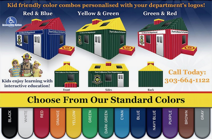 standard colors for inflatable fire education house